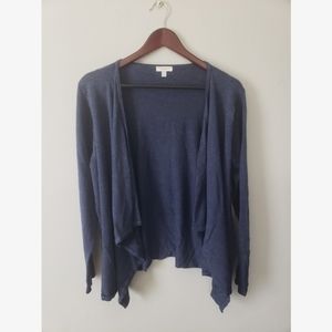 Olivia Warren new york navy blue waterfall open cardigan sweater size large